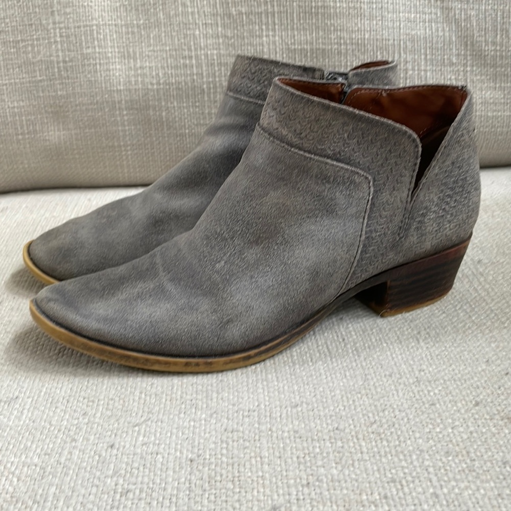 Lucky Brand Gray Suede Ankle Booties